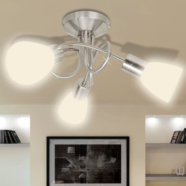 vidaXL loftslampe m. glasskærme 3 E14 pærer
