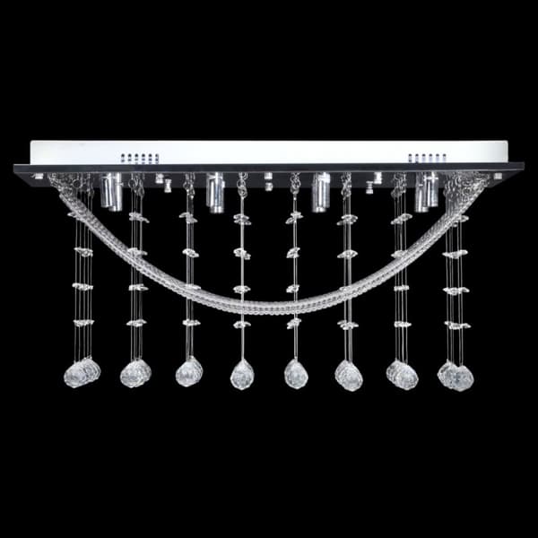 vidaXL Valkoinen kattovalaisin kimaltelevilla lasikristalleilla 8xG9 29cm