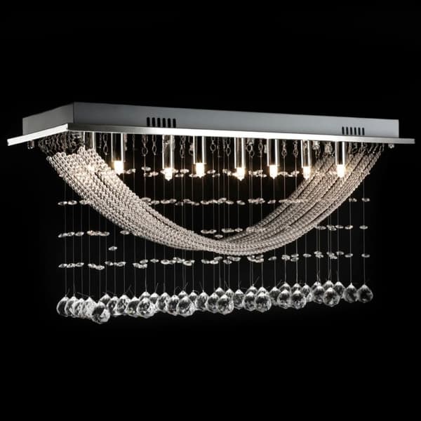 vidaXL Valkoinen kattovalaisin kimaltelevilla lasikristalleilla 8xG9 29cm