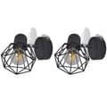 Miniatyrbild 4 av 11: vidaXL Taklampa industri-design spotlights 2 st LED-glödlampor svart