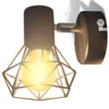 Miniatyrbild 6 av 11: vidaXL Taklampa industri-design spotlights 2 st LED-glödlampor svart