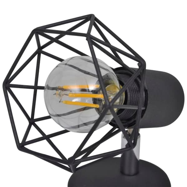 vidaXL Taklampa industri-design spotlights 2 st LED-glödlampor svart