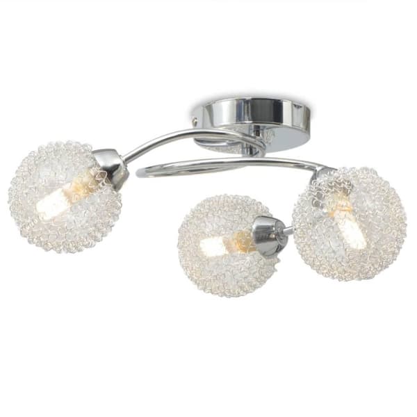 vidaXL loftslampe med 3 LED-pærer G9 120 W Metallic, Transparent