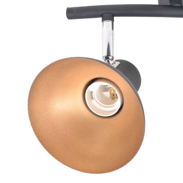 vidaXL Taklampe for 2 pærer E27 svart and gull
