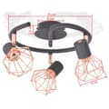 Miniatyrbillede 5 af 5: vidaXL loftslampe med 3 spotlys E14 sort og kobberfarvet