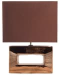 Pikkukuva 5 / 11: Pöytävalaisin ruskea 32 x 42 x 16 cm posliinijalka keinosilkki varjostin max 60W