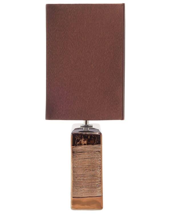 Pöytävalaisin ruskea 32 x 42 x 16 cm posliinijalka keinosilkki varjostin max 60W