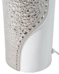 Pikkukuva 8 / 11: Pöytävalaisin valkohopea 30 x 52 x 30 cm posliinijalka keinosilkki varjostin max 60W