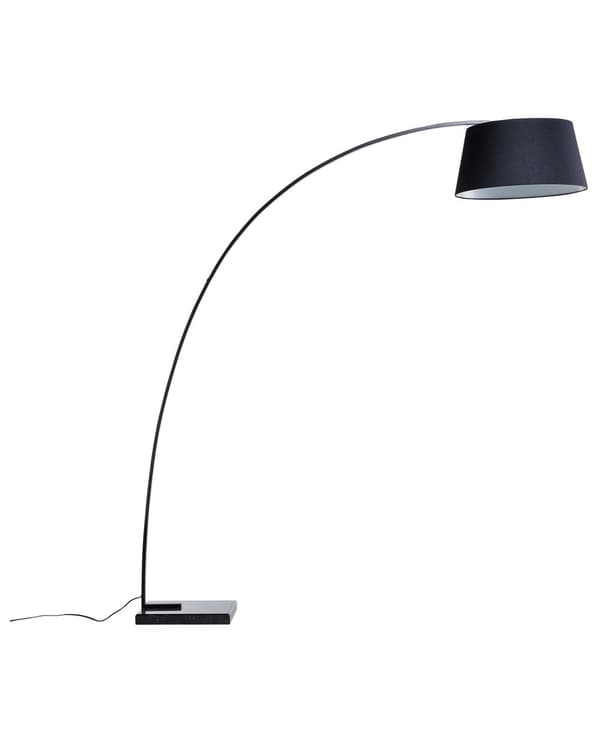 Lattiavalaisin musta 160 x 188 x 50 cm metalli marmori polypuuvilla kaareva