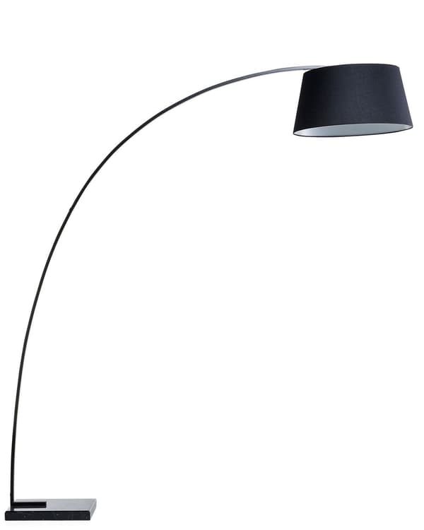 Lattiavalaisin musta 160 x 188 x 50 cm metalli marmori polypuuvilla kaareva