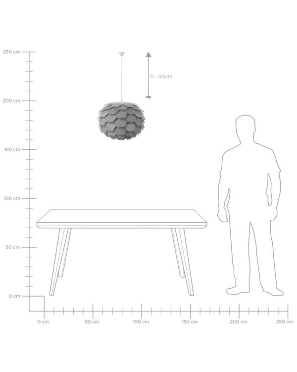 Riippuvalaisin harmaa synteettinen materiaali ⌀ 60 x 180 cm pyöreä kävyn muotoinen skandinaavinen tyyli