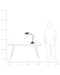 Pikkukuva 9 / 9: Pöytävalaisin musta 20 x 80 x 19 cm metalli säädettävä lukuvalo max 40W