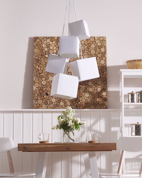Riippuvalaisin valkoinen 45 x 156 x 45 cm polyesteri metalli 5 lamppua max 40W