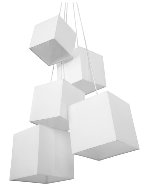 Riippuvalaisin valkoinen 45 x 156 x 45 cm polyesteri metalli 5 lamppua max 40W
