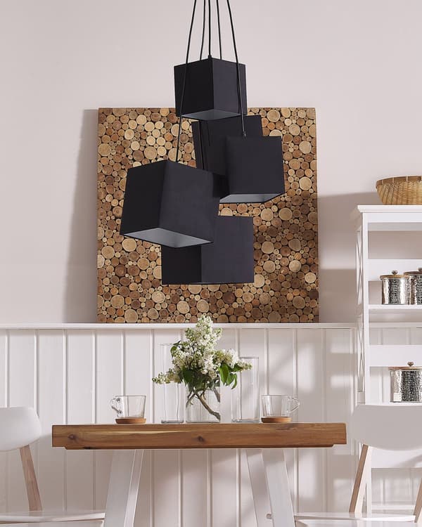 Riippuvalaisin musta 45 x 156 x 45 cm polyesteri metalli 5 lamppua max 40W