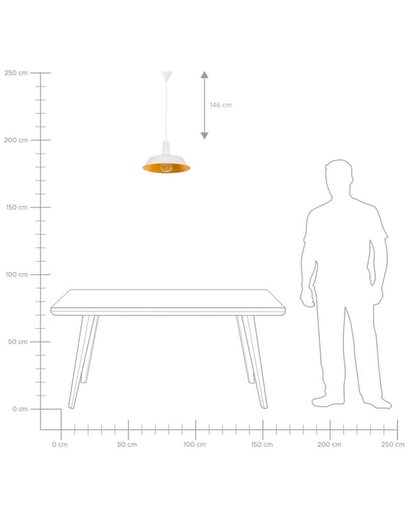 Riippuvalaisin valkoinen 46 x 177 x 46 cm alumiini kiiltävä säädettävä johto max 60W