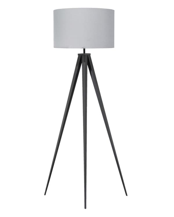 Lattiavalaisin harmaa metalli polypuuvilla ⌀ 50 x 156 cm kolmijalkainen pyöreä moderni tyyli