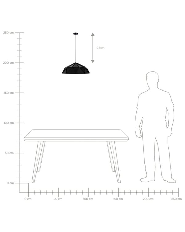 Riippuvalaisin musta 45 x 120 x 45 cm metalli PVC kartio teollinen moderni max 40W