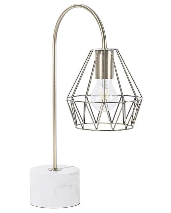 Pöytävalaisin messinki 35 x 50 x 17 cm metalli PVC marmorikuvio kaareva avonainen glamour max 60W