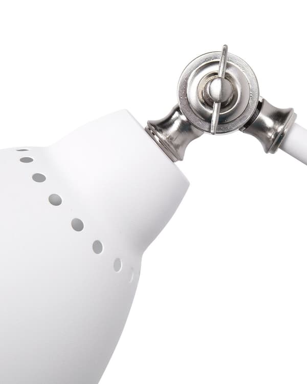 Vägglampa Vit med Silver Metall Lång Svängarm Läslampa Modern Design