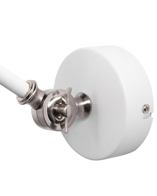 Vägglampa Vit med Silver Metall Lång Svängarm Läslampa Modern Design