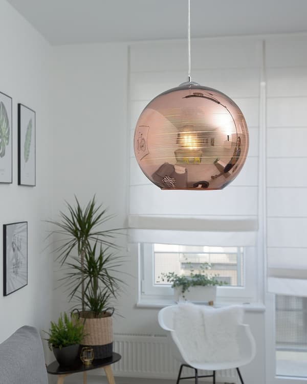 Riippuvalaisin kupari 25 x 125 x 25 cm lasi PVC pyöreä moderni glamour max 40W