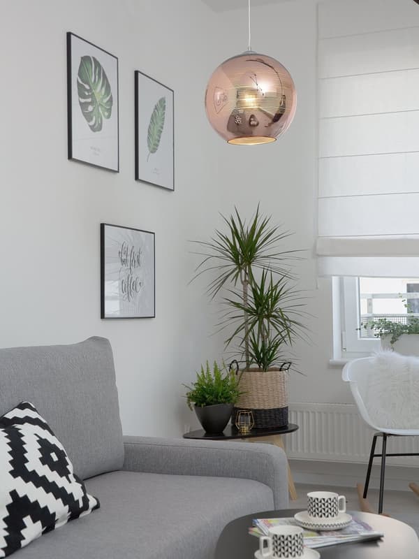 Riippuvalaisin kupari 25 x 125 x 25 cm lasi PVC pyöreä moderni glamour max 40W