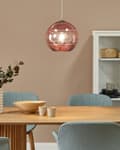 Pikkukuva 2 / 11: Riippuvalaisin kupari 25 x 125 x 25 cm lasi PVC pyöreä moderni glamour max 40W