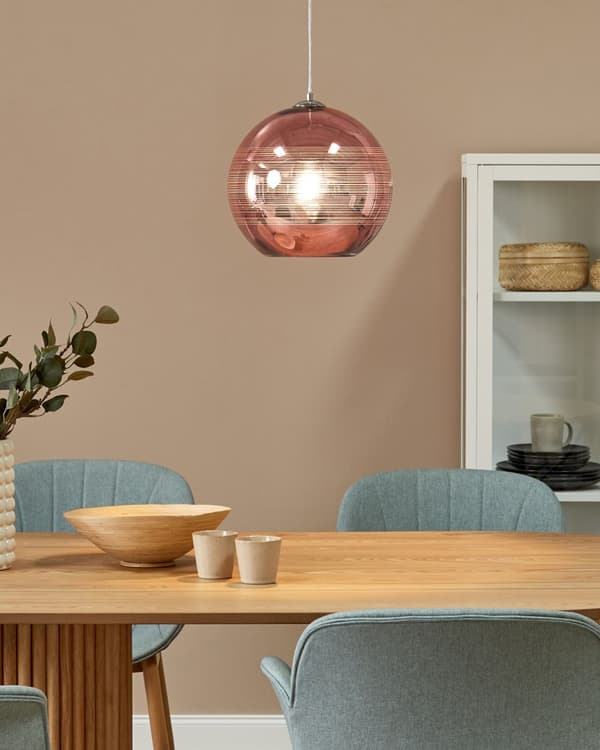 Riippuvalaisin kupari 25 x 125 x 25 cm lasi PVC pyöreä moderni glamour max 40W