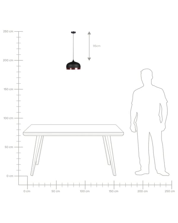 Riippuvalaisin musta 33 x 131 x 33 cm alumiini PVC pyöreä messinki reuna max 40W