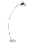 Pikkukuva 1 / 11: Lattiavalaisin hopea 25 x 155 x 25 cm metalli kaareva kellomainen moderni max 60W