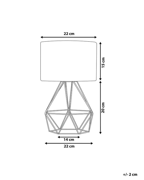 Pöytävalaisin musta 22 x 35 x 22 cm metalli polyesteri rumpumainen glamour max 40W