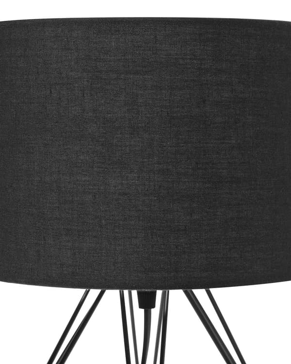 Pöytävalaisin musta 22 x 35 x 22 cm metalli polyesteri rumpumainen glamour max 40W