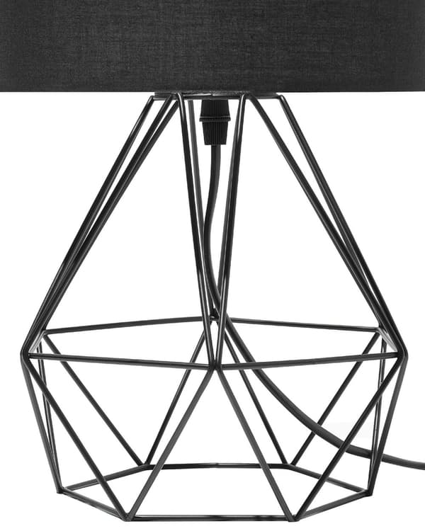 Pöytävalaisin musta 22 x 35 x 22 cm metalli polyesteri rumpumainen glamour max 40W