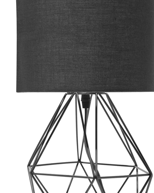 Pöytävalaisin musta 22 x 35 x 22 cm metalli polyesteri rumpumainen glamour max 40W