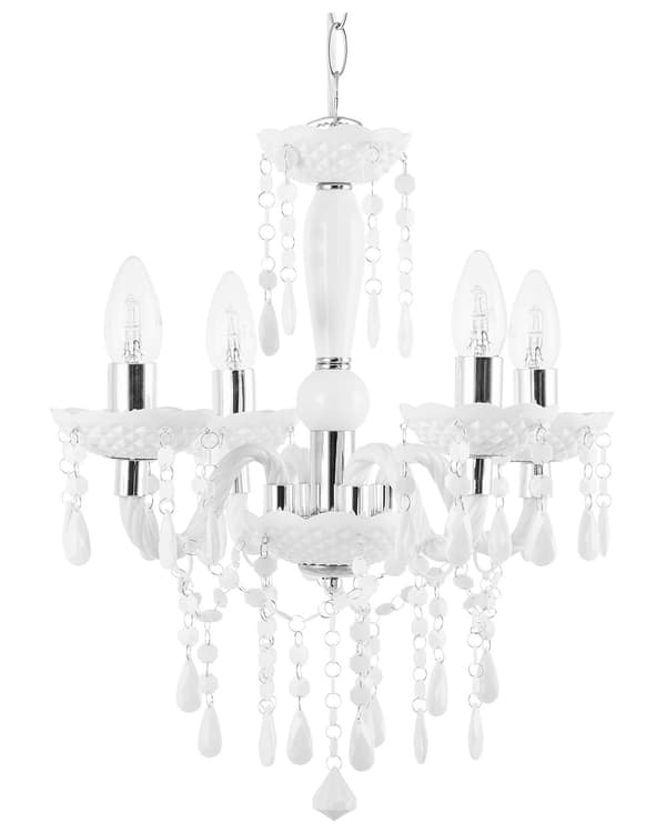 Kattokruunu valkoinen 40 x 130 x 40 cm muovi metalli 4 polttimoa glamour perinteinen max 40W