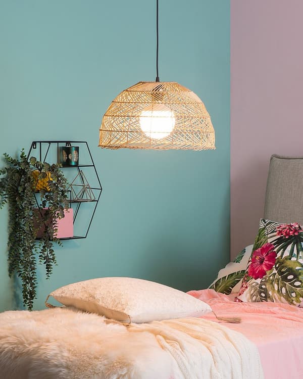 Riippuvalaisin luonnollinen 40 x 150 x 40 cm rottinki muovi pyöreä boho max 40W