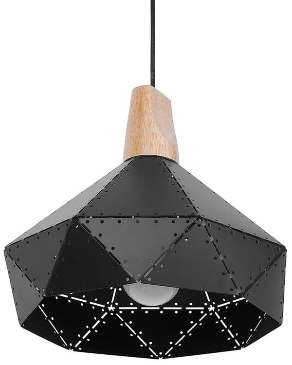 Riippuvalaisin musta 26 x 112 x 26 cm metalli vaalea tammipuu kartio moderni max 40W