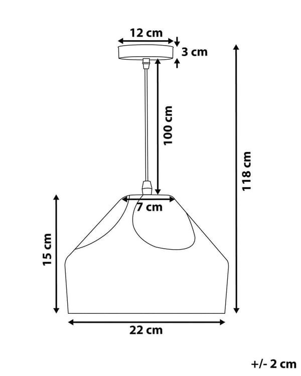 Riippuvalaisin musta 22 x 118 x 22 cm metalli PVC kellomainen moderni max 40W