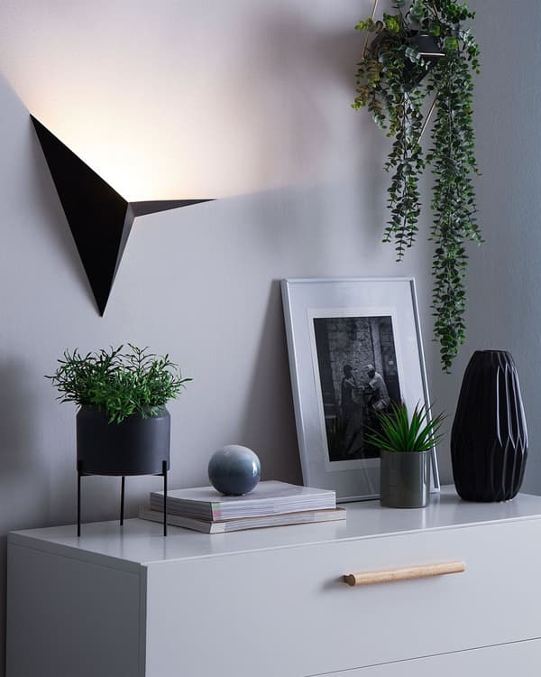 Modern Svart Metall Vägglampa