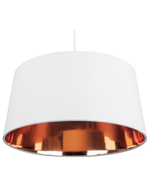 Pendel Hvid og Kobber Stof Klokke Form Moderne Stil