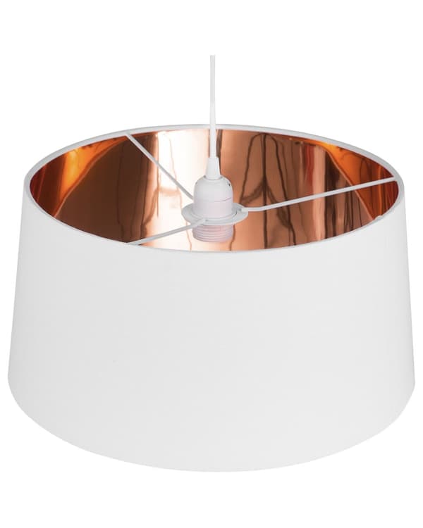 Pendel Hvid og Kobber Stof Klokke Form Moderne Stil