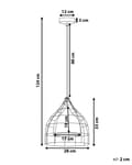 Miniatyrbillede 3 af 9: Hængende Loftlampe Sort Metal 121 cm Pendel Kobber Burskærm Industrielt Design