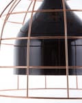 Miniatyrbillede 7 af 9: Hængende Loftlampe Sort Metal 121 cm Pendel Kobber Burskærm Industrielt Design