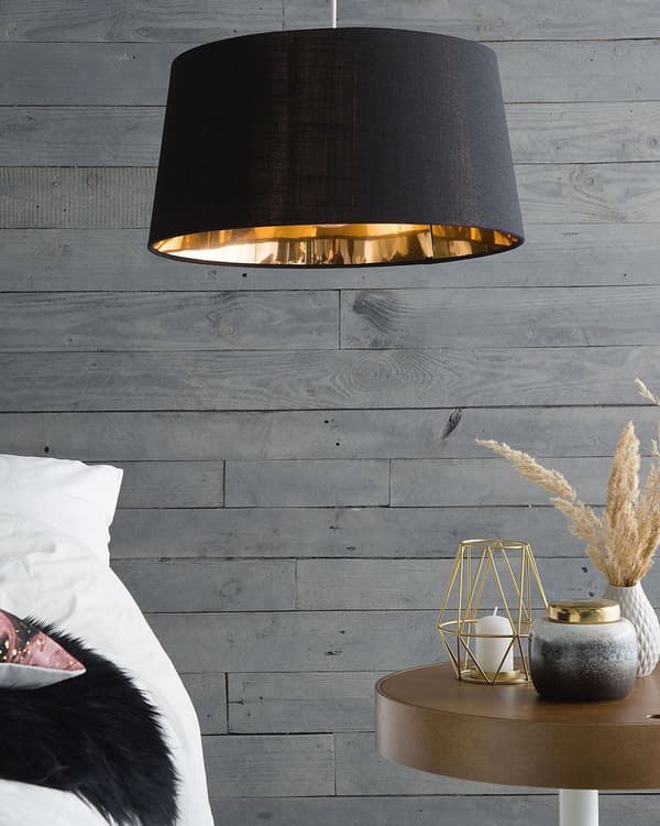 Pendel Sort og Guld Stof Klokke Form Moderne Stil