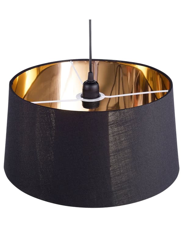 Pendel Sort og Guld Stof Klokke Form Moderne Stil