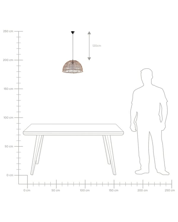 Pendel Flet rattan Klokkeform Hængende lys