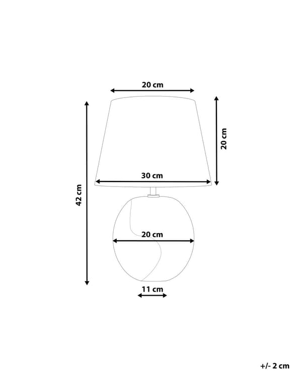 Bordlampe Sort Keramik 42H cm Dekorativ Sokkel Tidløs Design
