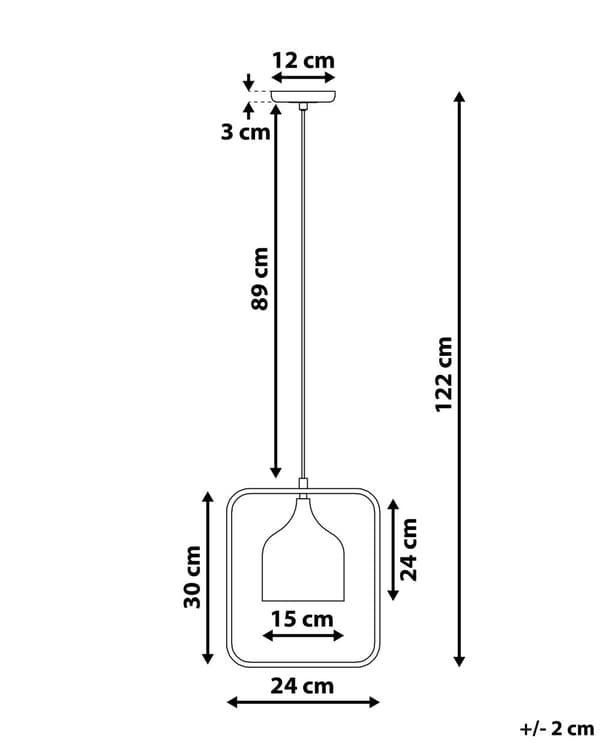 Loftlampe Hvid Metal 121 cm Pendel Kobber Ramme Industrielt Design
