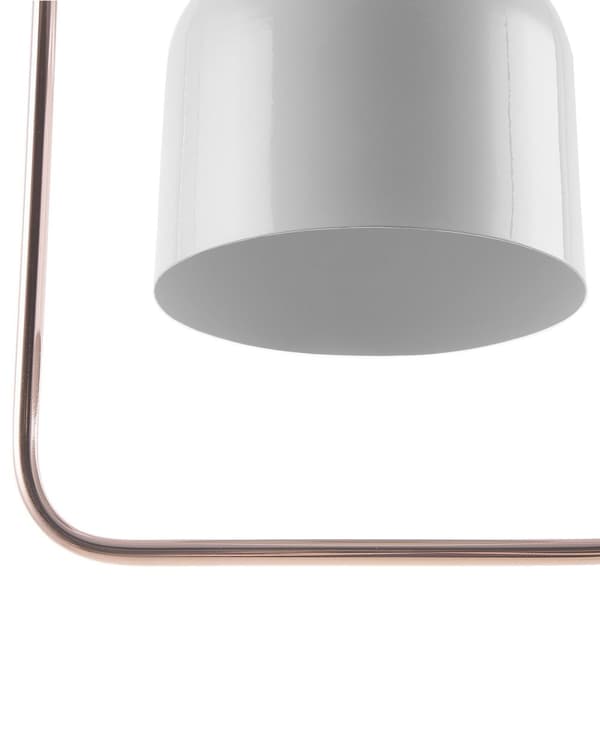 Loftlampe Hvid Metal 121 cm Pendel Kobber Ramme Industrielt Design